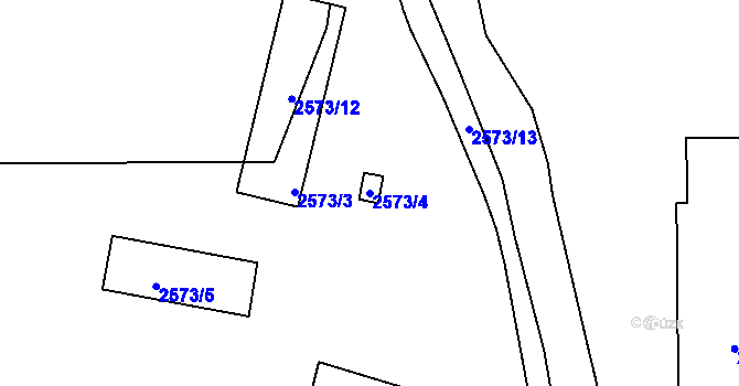Parcela st. 2573/4 v KÚ Valtice, Katastrální mapa