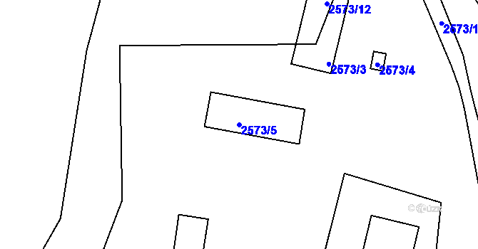 Parcela st. 2573/5 v KÚ Valtice, Katastrální mapa