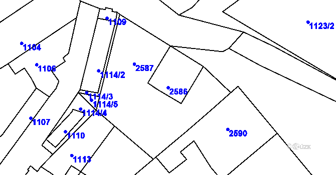 Parcela st. 2586 v KÚ Valtice, Katastrální mapa