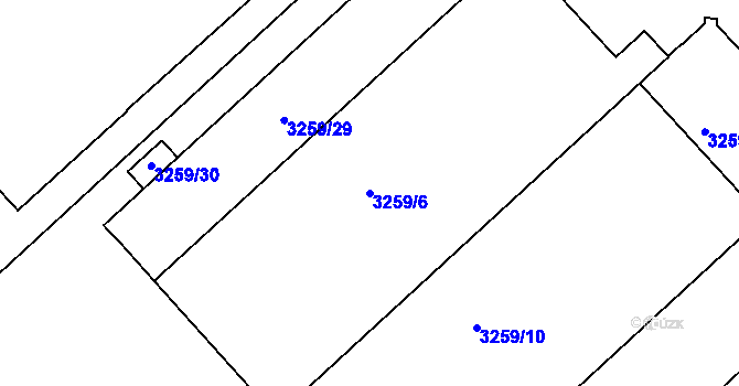 Parcela st. 3259/6 v KÚ Valtice, Katastrální mapa