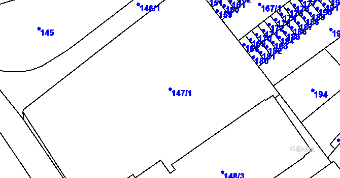 Parcela st. 147/1 v KÚ Valtice, Katastrální mapa