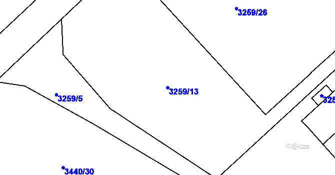 Parcela st. 3259/13 v KÚ Valtice, Katastrální mapa