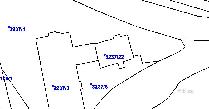 Parcela st. 3237/22 v KÚ Valtice, Katastrální mapa