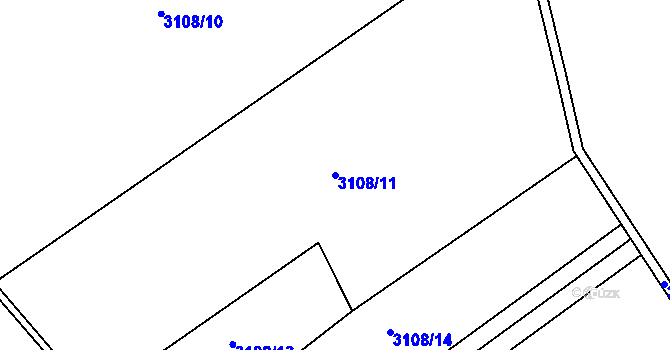 Parcela st. 3108/11 v KÚ Valtice, Katastrální mapa