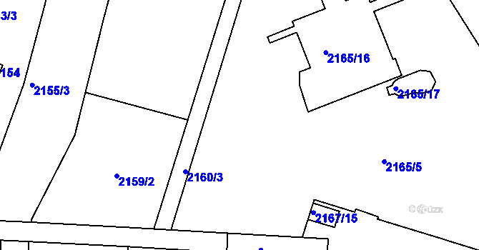 Parcela st. 2163/2 v KÚ Valtice, Katastrální mapa