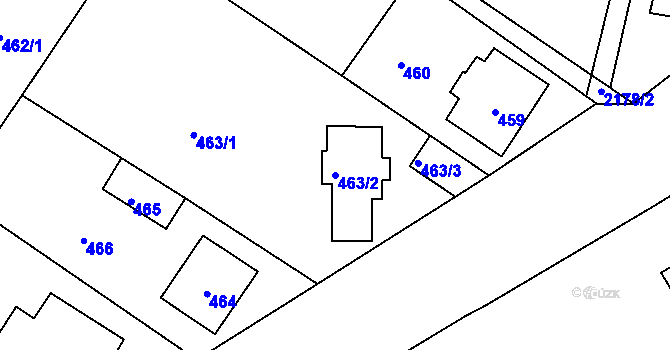 Parcela st. 463/2 v KÚ Valtice, Katastrální mapa