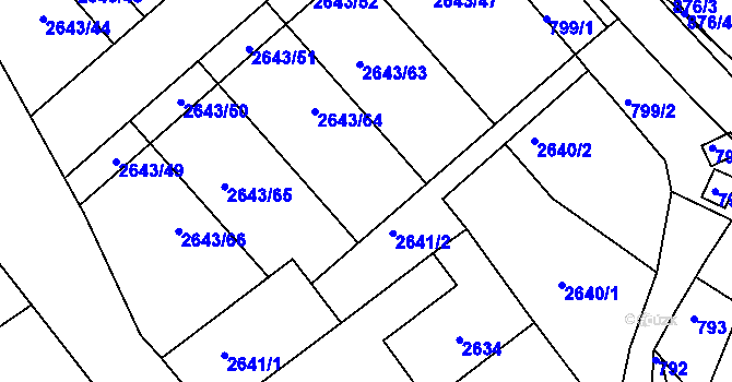 Parcela st. 2643/31 v KÚ Valtice, Katastrální mapa