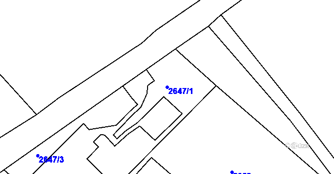 Parcela st. 2647/1 v KÚ Valtice, Katastrální mapa