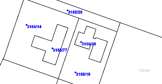 Parcela st. 3155/39 v KÚ Valtice, Katastrální mapa