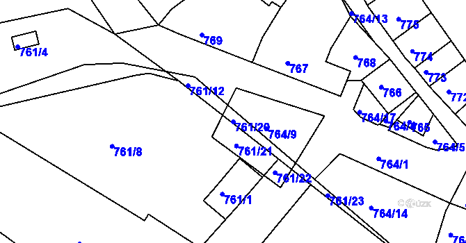 Parcela st. 761/20 v KÚ Valtice, Katastrální mapa