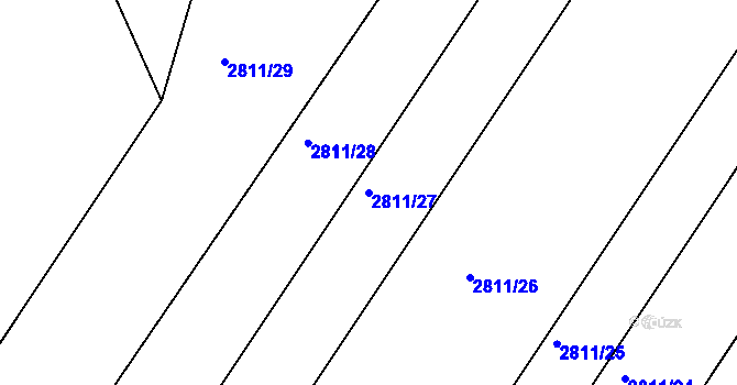 Parcela st. 2811/27 v KÚ Valtice, Katastrální mapa