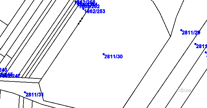 Parcela st. 2811/30 v KÚ Valtice, Katastrální mapa