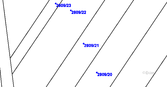 Parcela st. 2809/21 v KÚ Valtice, Katastrální mapa