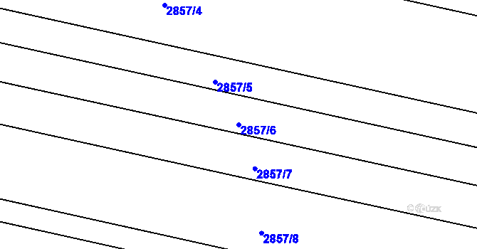Parcela st. 2857/6 v KÚ Valtice, Katastrální mapa