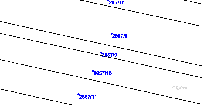 Parcela st. 2857/9 v KÚ Valtice, Katastrální mapa
