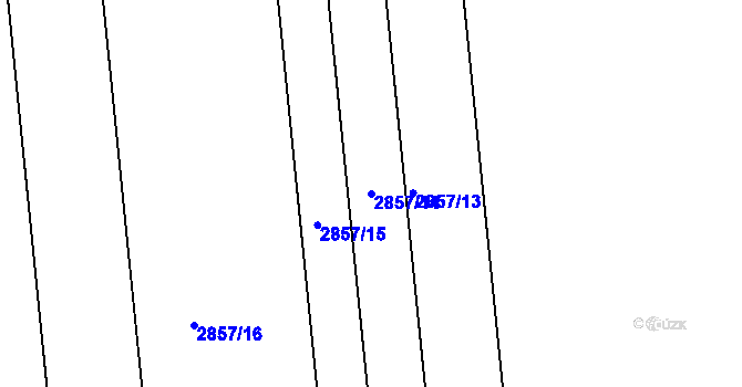Parcela st. 2857/14 v KÚ Valtice, Katastrální mapa