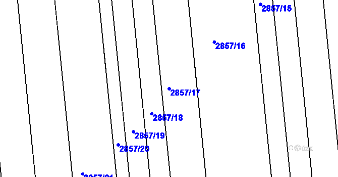 Parcela st. 2857/17 v KÚ Valtice, Katastrální mapa