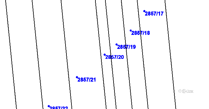 Parcela st. 2857/20 v KÚ Valtice, Katastrální mapa