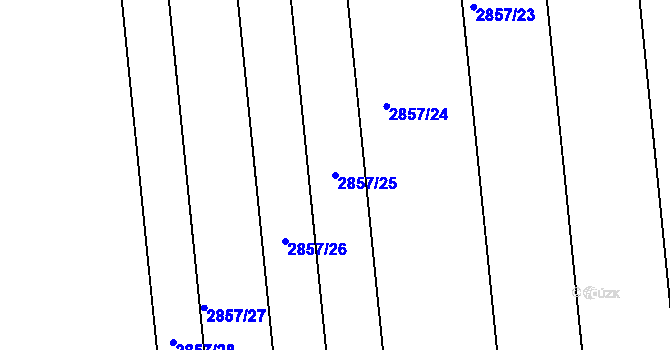 Parcela st. 2857/25 v KÚ Valtice, Katastrální mapa