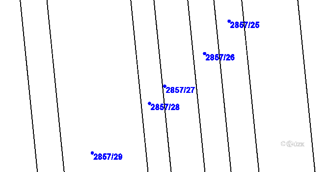 Parcela st. 2857/27 v KÚ Valtice, Katastrální mapa