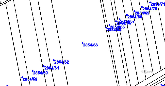 Parcela st. 2854/63 v KÚ Valtice, Katastrální mapa