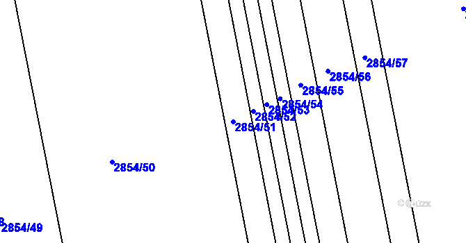 Parcela st. 2854/51 v KÚ Valtice, Katastrální mapa