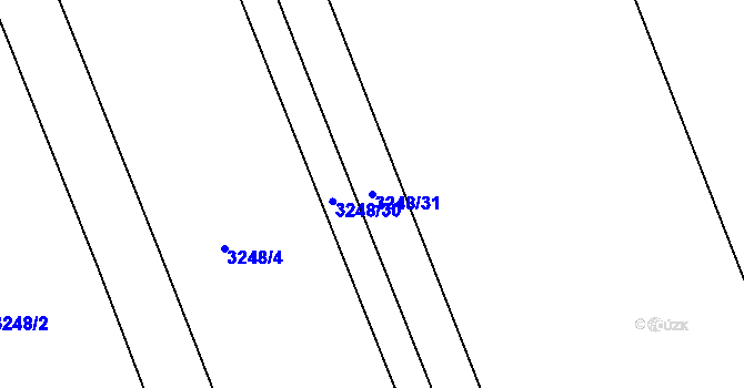 Parcela st. 3248/31 v KÚ Valtice, Katastrální mapa