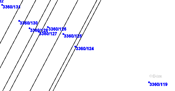 Parcela st. 3360/122 v KÚ Valtice, Katastrální mapa
