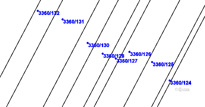 Parcela st. 3360/128 v KÚ Valtice, Katastrální mapa