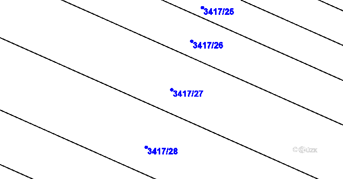 Parcela st. 3417/27 v KÚ Valtice, Katastrální mapa