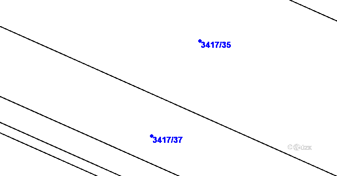 Parcela st. 3417/36 v KÚ Valtice, Katastrální mapa