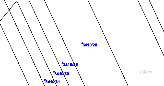 Parcela st. 3410/28 v KÚ Valtice, Katastrální mapa