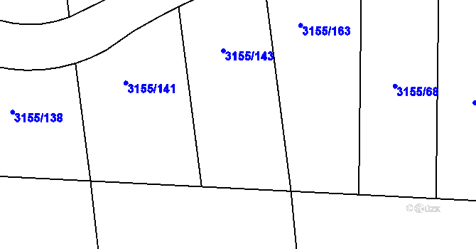 Parcela st. 3155/66 v KÚ Valtice, Katastrální mapa