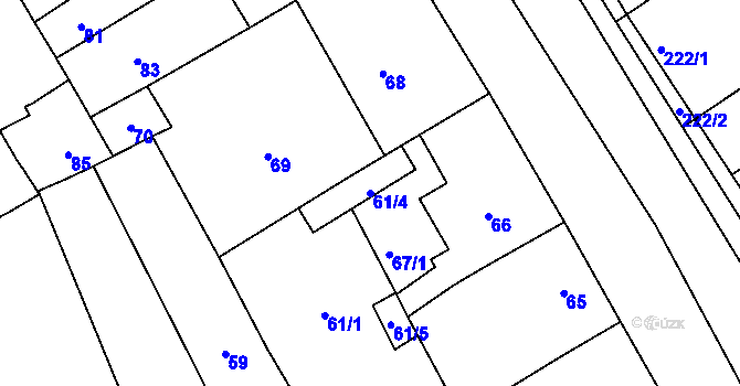 Parcela st. 61/4 v KÚ Valtice, Katastrální mapa