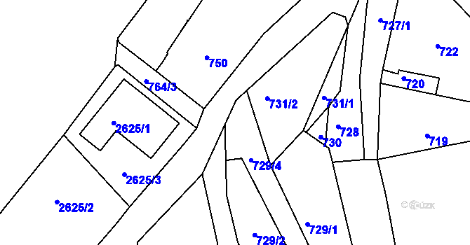 Parcela st. 731/3 v KÚ Valtice, Katastrální mapa