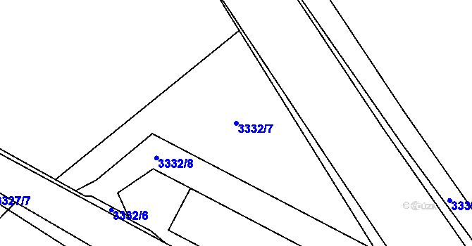 Parcela st. 3332/7 v KÚ Valtice, Katastrální mapa