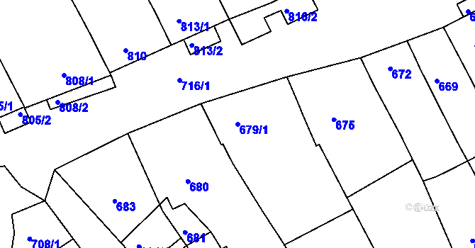 Parcela st. 679/1 v KÚ Valtice, Katastrální mapa
