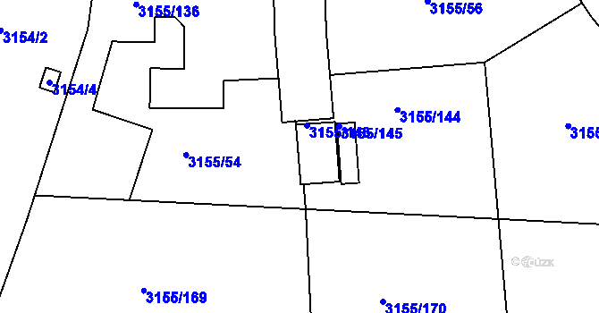 Parcela st. 3155/147 v KÚ Valtice, Katastrální mapa