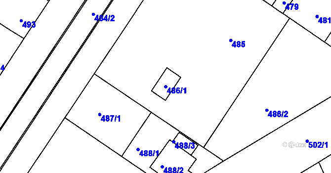 Parcela st. 486/1 v KÚ Valtice, Katastrální mapa
