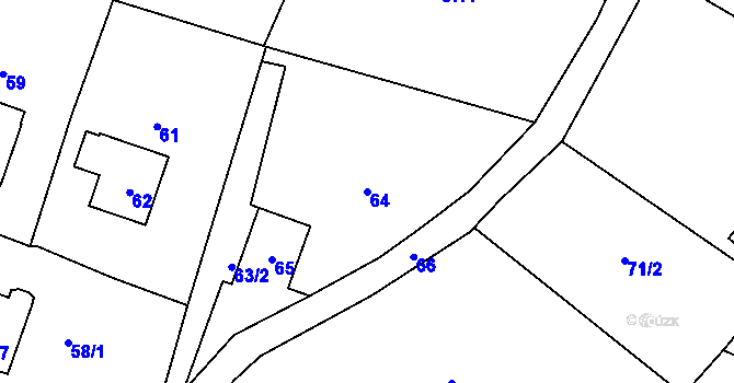 Parcela st. 64 v KÚ Valtířov nad Labem, Katastrální mapa