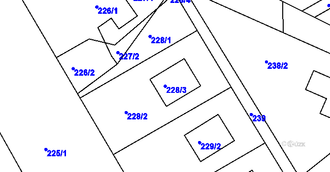 Parcela st. 228/3 v KÚ Valtířov nad Labem, Katastrální mapa