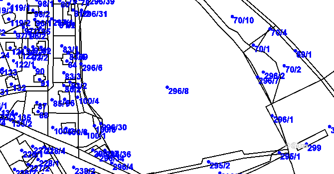 Parcela st. 296/8 v KÚ Valtířov nad Labem, Katastrální mapa