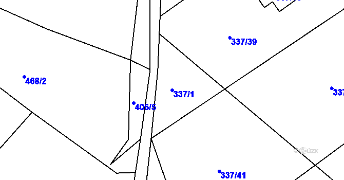 Parcela st. 337/1 v KÚ Valtířov nad Labem, Katastrální mapa