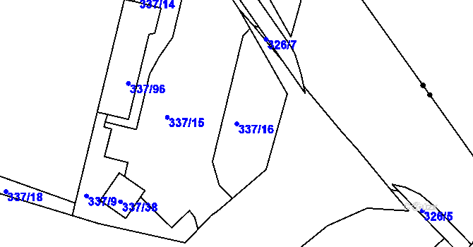 Parcela st. 337/16 v KÚ Valtířov nad Labem, Katastrální mapa