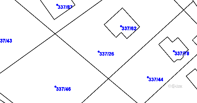 Parcela st. 337/26 v KÚ Valtířov nad Labem, Katastrální mapa