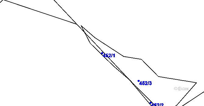 Parcela st. 452/1 v KÚ Valtířov nad Labem, Katastrální mapa