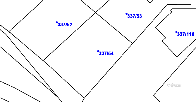 Parcela st. 337/54 v KÚ Valtířov nad Labem, Katastrální mapa