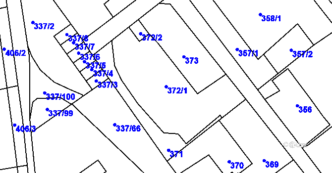 Parcela st. 372/1 v KÚ Valtířov nad Labem, Katastrální mapa