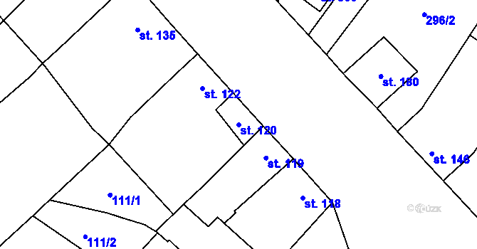Parcela st. 120 v KÚ Křídlůvky, Katastrální mapa