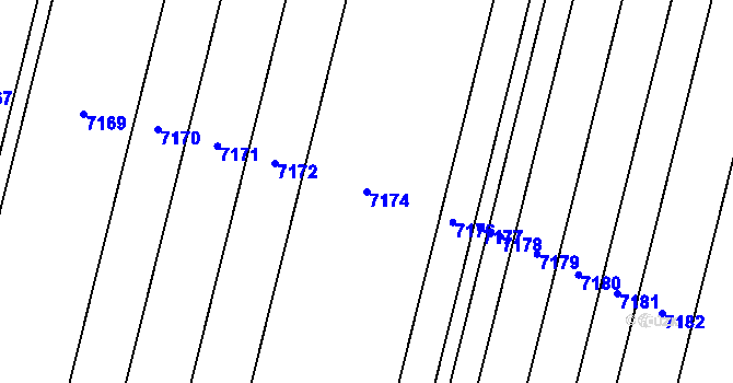 Parcela st. 7174 v KÚ Křídlůvky, Katastrální mapa